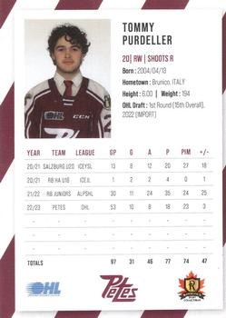 2023-24 Peterborough Petes (OHL) #NNO Tommy Purdeller Back