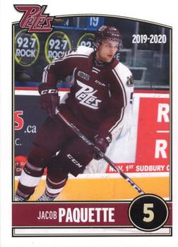 2019-20 Peterborough Petes (OHL) #NNO Jacob Paquette Front