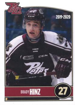 2019-20 Peterborough Petes (OHL) #NNO Brady Hinz Front