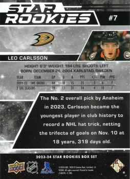 2023-24 Upper Deck NHL Star Rookies Box Set #7 Leo Carlsson Back