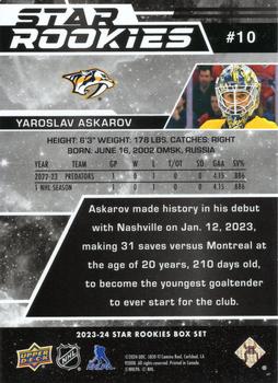 2023-24 Upper Deck NHL Star Rookies Box Set #10 Yaroslav Askarov Back