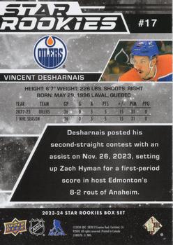 2023-24 Upper Deck NHL Star Rookies Box Set - Gold #17 Vincent Desharnais Back