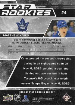 2023-24 Upper Deck NHL Star Rookies Box Set - Blue #4 Matthew Knies Back