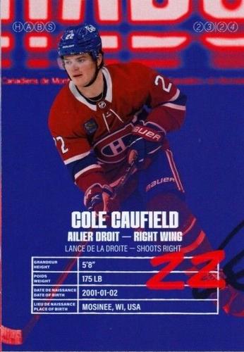 2023-24 Montreal Canadiens #NNO Cole Caufield Back