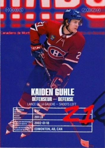 2023-24 Montreal Canadiens #NNO Kaiden Guhle Back