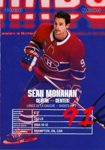 2023-24 Montreal Canadiens #NNO Sean Monahan Back