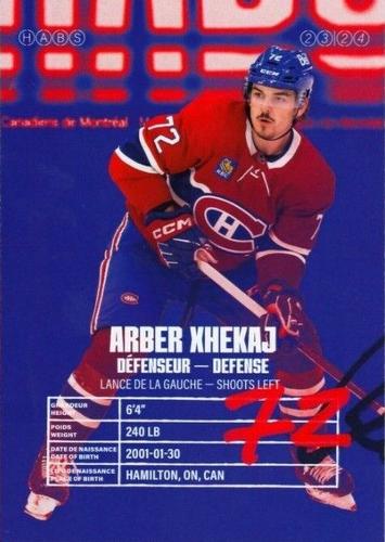 2023-24 Montreal Canadiens #NNO Arber Xhekaj Back