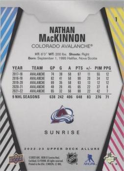 2022-23 Upper Deck Allure - Sunrise #1 Nathan MacKinnon Back