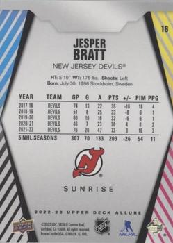 2022-23 Upper Deck Allure - Sunrise #16 Jesper Bratt Back