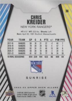 2022-23 Upper Deck Allure - Sunrise #36 Chris Kreider Back