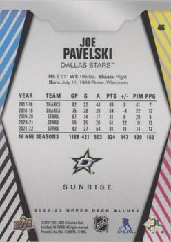 2022-23 Upper Deck Allure - Sunrise #46 Joe Pavelski Back