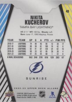 2022-23 Upper Deck Allure - Sunrise #49 Nikita Kucherov Back