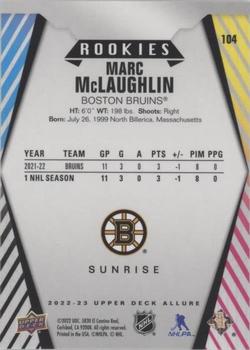 2022-23 Upper Deck Allure - Sunrise #104 Marc McLaughlin Back