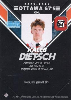 2023-24 Extreme Ottawa 67's (OHL) #NNO Kaleb Dietsch Back