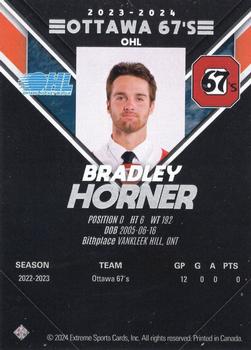 2023-24 Extreme Ottawa 67's (OHL) #NNO Bradley Horner Back