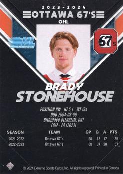 2023-24 Extreme Ottawa 67's (OHL) #NNO Brady Stonehouse Back