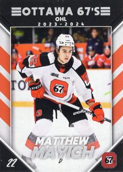2023-24 Extreme Ottawa 67's (OHL) #NNO Matthew Mayich Front