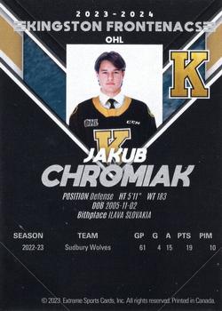 2023-24 Extreme Kingston Frontenacs (OHL) #NNO Jakub Chromiak Back