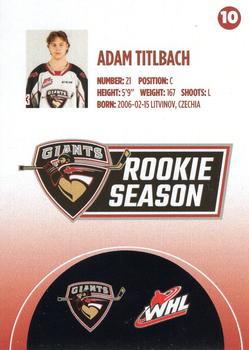 2023-24 Vancouver Giants (WHL) #10 Adam Titlbach Back
