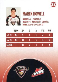 2023-24 Vancouver Giants (WHL) #22 Marek Howell Back