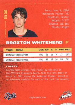 2023-24 Regina Pats (WHL) #NNO Braxton Whitehead Back