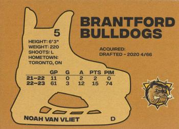 2023-24 Brantford Bulldogs (OHL) #NNO Noah Van Vliet Back