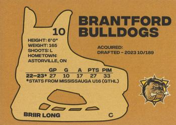 2023-24 Brantford Bulldogs (OHL) #NNO Briir Long Back