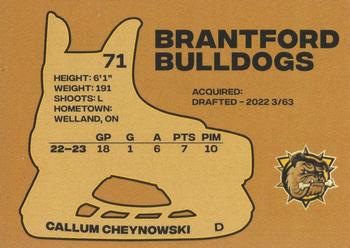 2023-24 Brantford Bulldogs (OHL) #NNO Callum Cheynowski Back