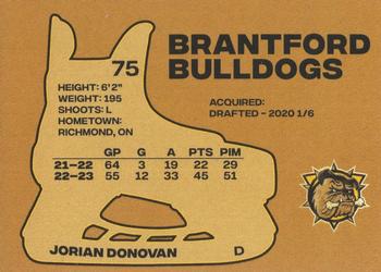 2023-24 Brantford Bulldogs (OHL) #NNO Jorian Donovan Back