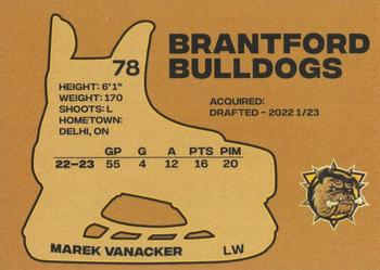2023-24 Brantford Bulldogs (OHL) #NNO Marek Vanacker Back