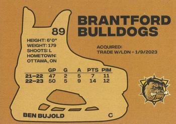2023-24 Brantford Bulldogs (OHL) #NNO Ben Bujold Back