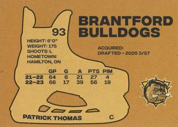 2023-24 Brantford Bulldogs (OHL) #NNO Patrick Thomas Back