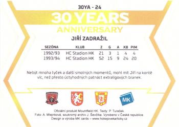 2023-24 Stadion Znovu v Akci - Gold Autograph #30YA-24 Jiri Zadrazil Back