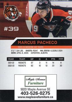 2023-24 Medicine Hat Tigers (WHL) #NNO Marcus Pacheco Back