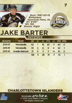 2016-17 Charlottetown Islanders (QMJHL) #7 Jake Barter Back