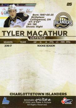 2016-17 Charlottetown Islanders (QMJHL) #25 Tyler MacArthur Back