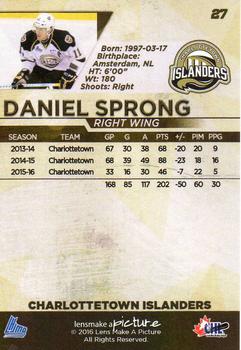 2016-17 Charlottetown Islanders (QMJHL) #27 Daniel Sprong Back
