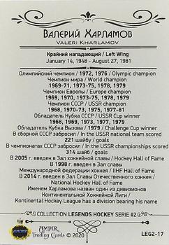 2020 AMPIR Hockey Legends Serie 2 #LEG2-17 Valeri Kharlamov Back