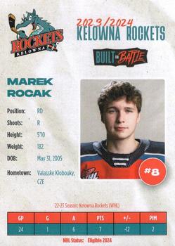 2023-24 Kelowna Rockets (WHL) #NNO Marek Rocak Back