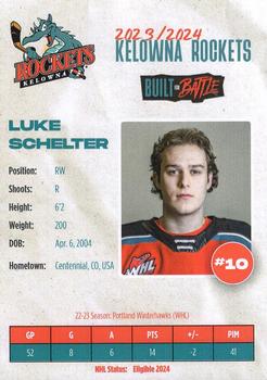 2023-24 Kelowna Rockets (WHL) #NNO Luke Schelter Back
