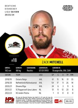 2023-24 Playercards Update (DEL) #352 Zack Mitchell Back