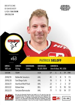 2023-24 Playercards Update (DEL) #388 Patrick Sieloff Back
