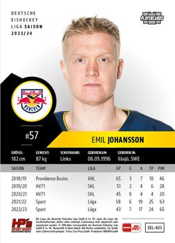 2023-24 Playercards Update (DEL) #403 Emil Johansson Back