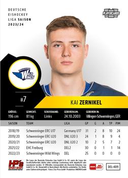 2023-24 Playercards Update (DEL) #409 Kai Zernikel Back