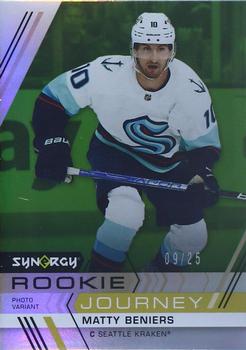 2022-23 Upper Deck Synergy - Rookie Journey Photo Variant Green #RJ-5 Matty Beniers Front