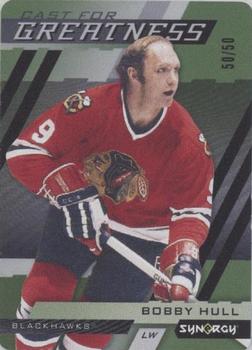 2022-23 Upper Deck Synergy - Cast For Greatness Green Achievements #CG-28 Bobby Hull Front
