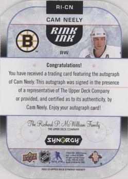 2022-23 Upper Deck Synergy - Rink Ink Mystery Gold Achievements #RI-CN Cam Neely Back