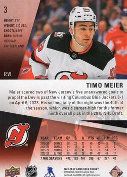 2023-24 SP Game Used - Red #3 Timo Meier Back
