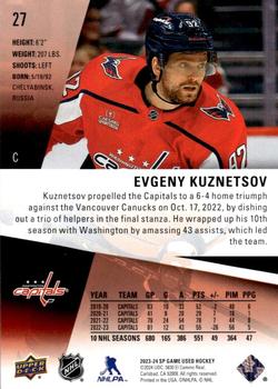 2023-24 SP Game Used - Red #27 Evgeny Kuznetsov Back