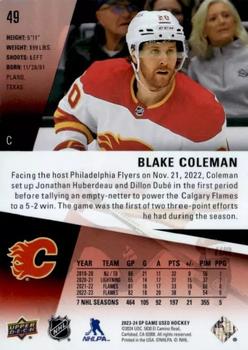 2023-24 SP Game Used - Red #49 Blake Coleman Back